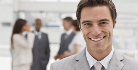 Portrait of happy young businessman
